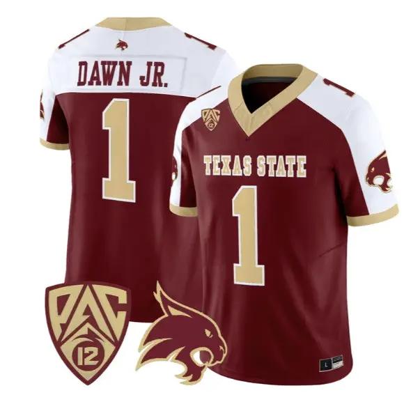 Chris Dawn Jr Jersey #1 Texas State Bobcats 2026 Vapor All Stitched 3 Chris Dawn Jr Jersey #1 Texas State Bobcats 2026 Vapor All Stitched by My Store NCAA Football Jerseys