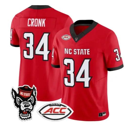 Colby Cronk Jersey #34 NC State Wolfpack 2026 Vapor Limited Stitched by My Store NCAA Football Jerseys