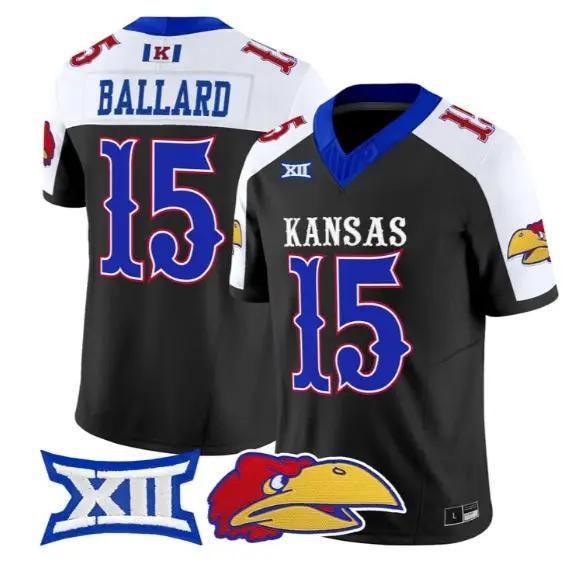 Cole Ballard Jersey #15 Kansas Jayhawks 2026 Vapor Limited Stitched 1 Cole Ballard Jersey #15 Kansas Jayhawks 2026 Vapor Limited Stitched by My Store NCAA Football Jerseys
