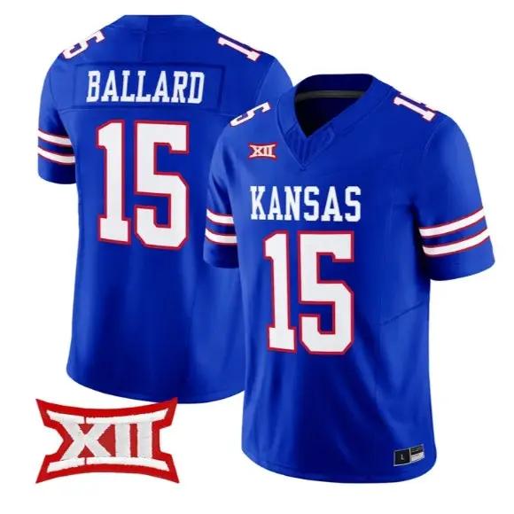 Cole Ballard Jersey #15 Kansas Jayhawks 2026 Vapor Limited Stitched 5 Cole Ballard Jersey #15 Kansas Jayhawks 2026 Vapor Limited Stitched by My Store NCAA Football Jerseys