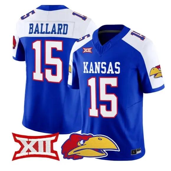 Cole Ballard Jersey #15 Kansas Jayhawks 2026 Vapor Limited Stitched 4 Cole Ballard Jersey #15 Kansas Jayhawks 2026 Vapor Limited Stitched by My Store NCAA Football Jerseys