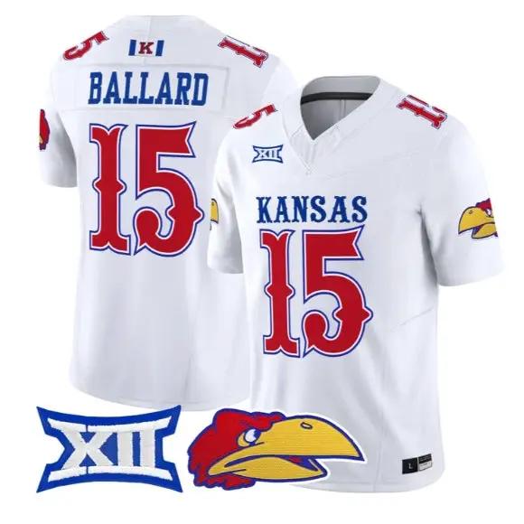 Cole Ballard Jersey #15 Kansas Jayhawks 2026 Vapor Limited Stitched 6 Cole Ballard Jersey #15 Kansas Jayhawks 2026 Vapor Limited Stitched by My Store NCAA Football Jerseys