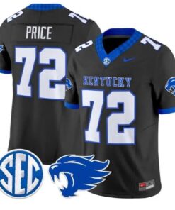 Coleton Price #72 Kentucky Wildcats Jersey 2026 Limited All Stitched by My Store NCAA Football Jerseys
