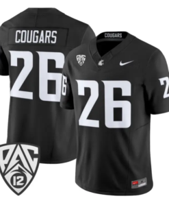 Cougars Jersey #26 Washington State Cougars 2026 Vapor Stitched Black Alter by My Store NCAA Football Jerseys
