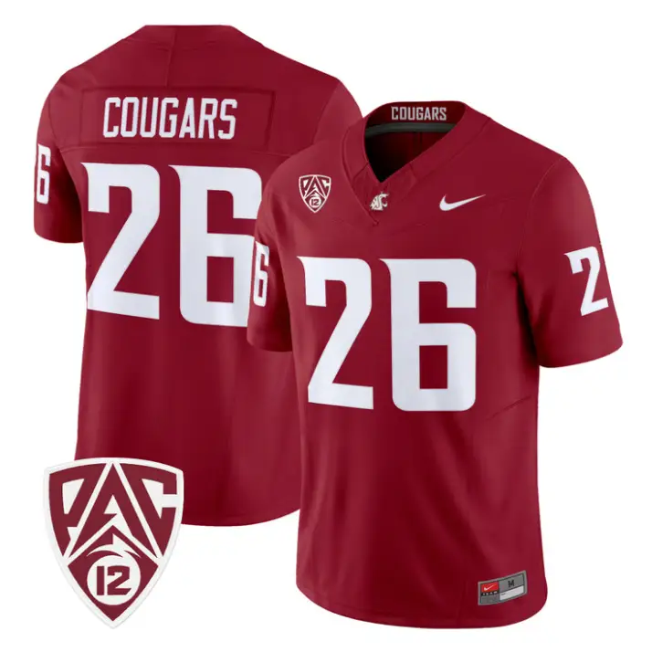 Cougars Jersey #26 Washington State Cougars 2026 Vapor Stitched 4 Cougars Jersey #26 Washington State Cougars 2026 Vapor Stitched Black Alter by My Store NCAA Football Jerseys