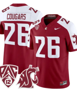 Cougars Jersey #26 Washington State Cougars 2026 Vapor Stitched 8 Cougars Jersey #26 Washington State Cougars 2026 Vapor Stitched Black Alter by My Store NCAA Football Jerseys