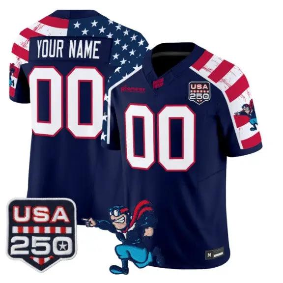 CustomDaytonFlyers2026JerseyAmerica250thAnniversaryPacth-AllStitched - Malcom Terry Custom Dayton Flyers Jersey Name, Number 2026 Vapor Stitched by My Store NCAA Football Jerseys