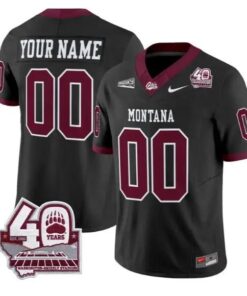 Custom Montana Grizzlies Jersey 2026 - 40th Anniv Patch Stitched by My Store NCAA Football Jerseys