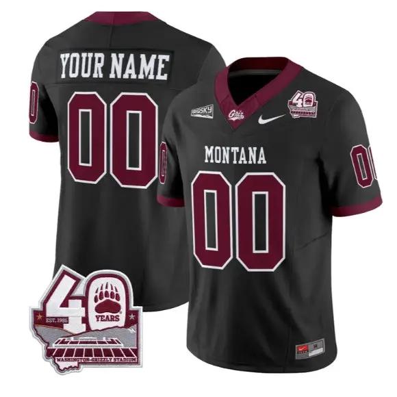 Custom Montana Grizzlies Jersey 2026 - 40th Anniv Patch Stitched by My Store NCAA Football Jerseys