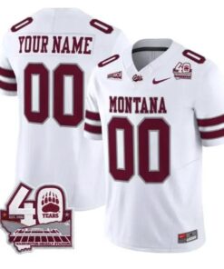 Custom Montana Grizzlies Jersey 2026 - 40th Anniv Patch Stitched by My Store NCAA Football Jerseys