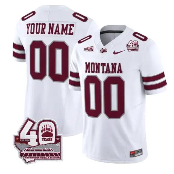 Custom Montana Grizzlies Jersey 2026 - 40th Anniv Patch Stitched by My Store NCAA Football Jerseys