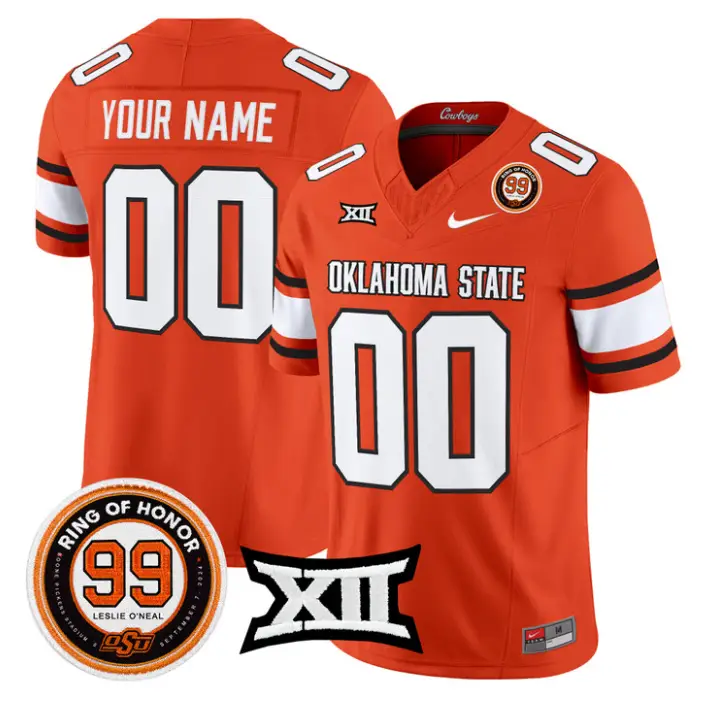 Custom Oklahoma State Cowboys Jersey 2026 Leslie O'neal Patch Stitched 3 Custom Oklahoma State Cowboys Jersey 2026 Leslie O'neal Patch Stitched by My Store NCAA Football Jerseys