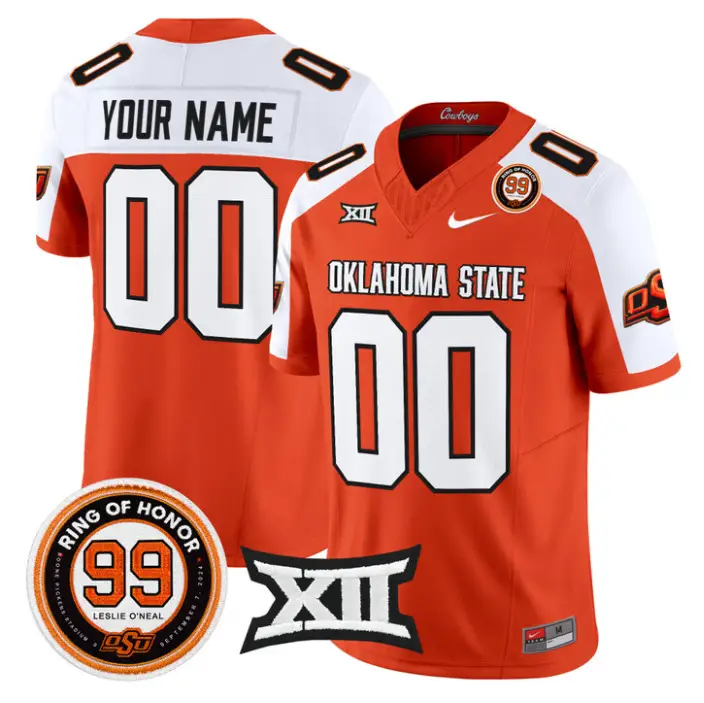 Custom Oklahoma State Cowboys Jersey 2026 Leslie O'neal Patch Stitched 2 Custom Oklahoma State Cowboys Jersey 2026 Leslie O'neal Patch Stitched by My Store NCAA Football Jerseys