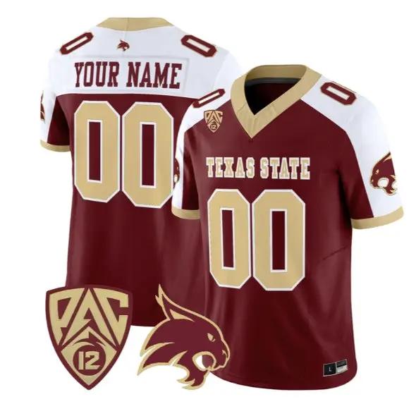 Custom Texas State Bobcats Jersey Name, Number 2026 Vapor Stitched 3 Custom Texas State Bobcats Jersey Name, Number 2026 Vapor Stitched by My Store NCAA Football Jerseys