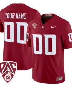 Custom Washington State Cougars Jersey Name, Number 2026 Vapor Stitched by My Store NCAA Football Jerseys