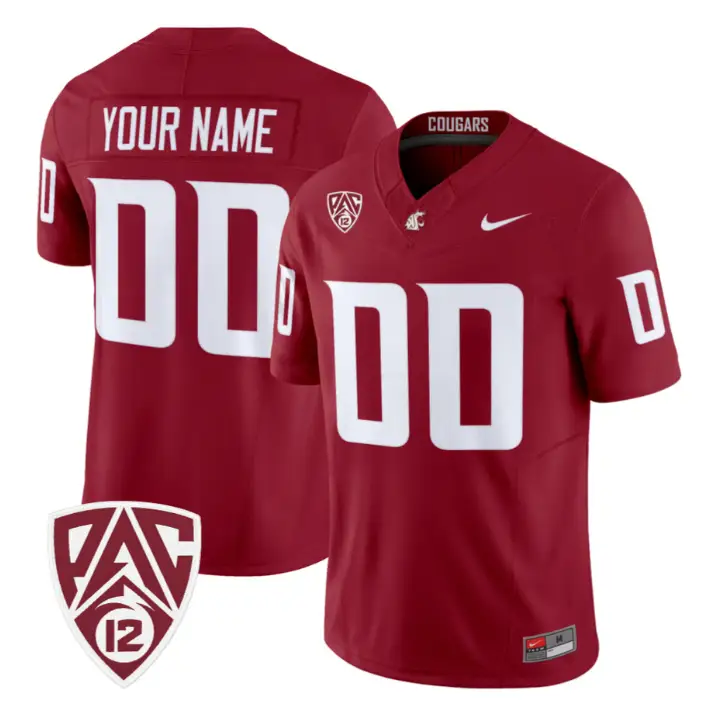 Custom Washington State Cougars Jersey Name, Number 2026 Vapor Stitched by My Store NCAA Football Jerseys