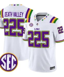 Death Valley #225 LSU Tigers Jersey 2026 Mardi Gras Edition All Stitched by My Store NCAA Football Jerseys
