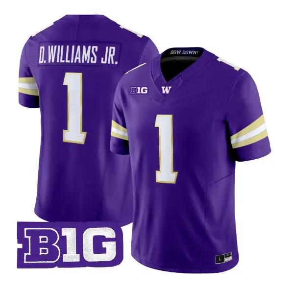 Demond Williams Jr. #1 Washington Huskies Jersey 2026 All Stitched by My Store NCAA Football Jerseys