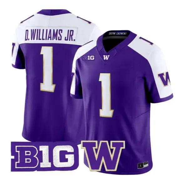 Demond Williams Jr. #1 Washington Huskies Jersey 2026 All Stitched by My Store NCAA Football Jerseys