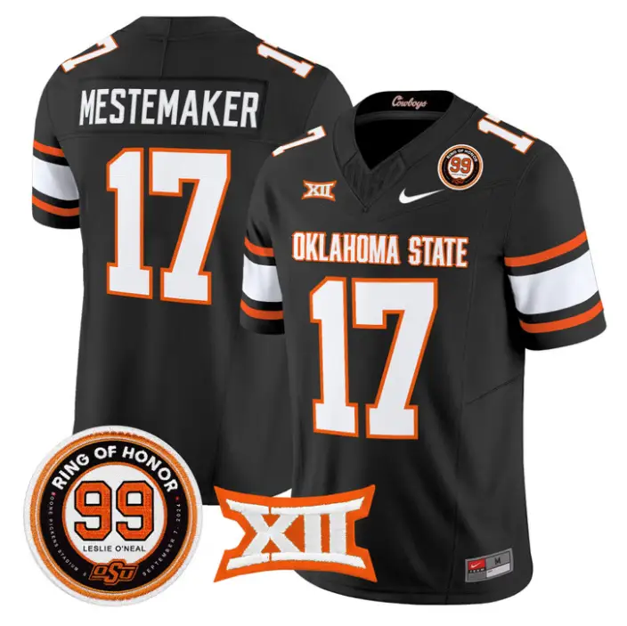 Drew Mestemaker Jersey #17 Oklahoma State 2026 Leslie O'neal Stitched 2 Drew Mestemaker Jersey #17 Oklahoma State 2026 Leslie O'neal Stitched by My Store NCAA Football Jerseys