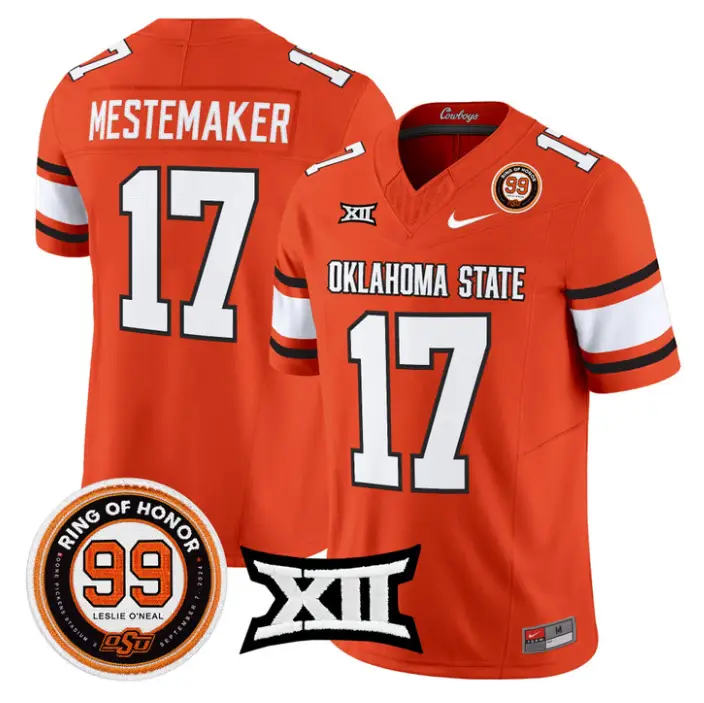 Drew Mestemaker Jersey #17 Oklahoma State 2026 Leslie O'neal Stitched 4 Drew Mestemaker Jersey #17 Oklahoma State 2026 Leslie O'neal Stitched by My Store NCAA Football Jerseys