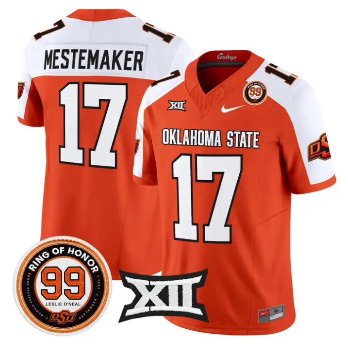 Drew Mestemaker Jersey #17 Oklahoma State 2026 Leslie O'neal Stitched 3 Drew Mestemaker Jersey #17 Oklahoma State 2026 Leslie O'neal Stitched by My Store NCAA Football Jerseys