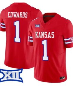 Dylan Edwards Jersey #1 Kansas Jayhawks 2026 Vapor Limited Stitched by My Store NCAA Football Jerseys