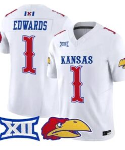 Dylan Edwards Jersey #1 Kansas Jayhawks 2026 Vapor Limited Stitched by My Store NCAA Football Jerseys