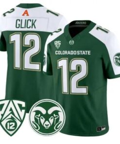 Gary Glick Jersey #12 Colorado State Rams 2026 Vapor Limited Stitched by My Store NCAA Football Jerseys