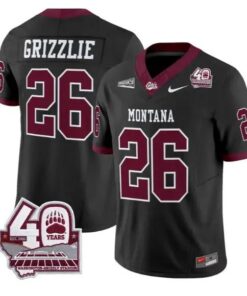 Grizzlie Jersey #26 Montana Grizzlies 2026-40th Anniv Patch Stitched by My Store NCAA Football Jerseys