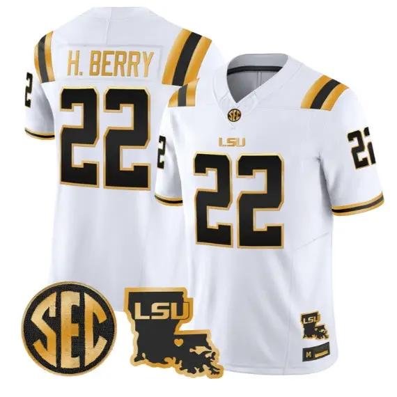 Harlem Berry #22 LSU Tigers 2026 Louisiana Patch Gold All Stitched 4 Harlem Berry #22 LSU Tigers 2026 Louisiana Patch Gold All Stitched by My Store NCAA Football Jerseys