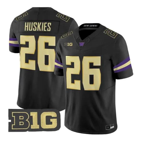 Huskies #26 Washington Huskies Jersey 2026 Vapor Limited Stitched by My Store NCAA Football Jerseys