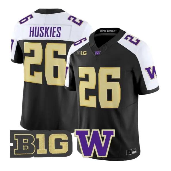 Huskies #26 Washington Huskies Jersey 2026 Vapor Limited Stitched by My Store NCAA Football Jerseys