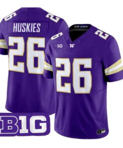 Huskies #26 Washington Huskies Jersey 2026 Vapor Limited Stitched by My Store NCAA Football Jerseys