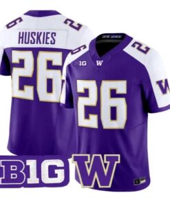 Huskies #26 Washington Huskies Jersey 2026 Vapor Limited Stitched by My Store NCAA Football Jerseys