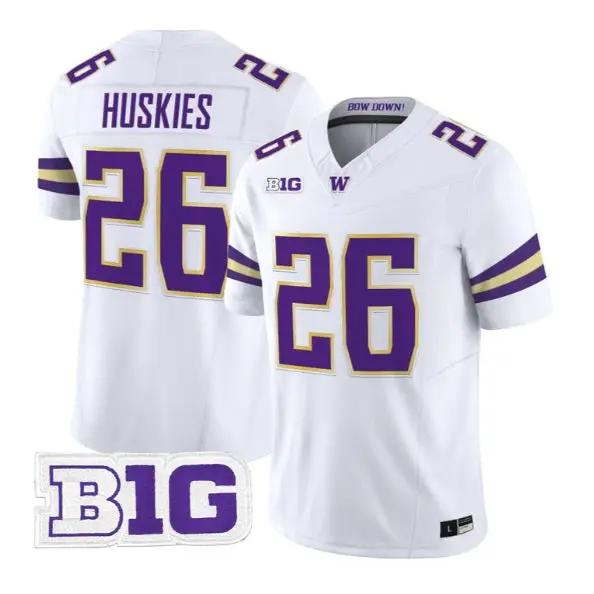 Huskies #26 Washington Huskies Jersey 2026 Vapor Limited Stitched by My Store NCAA Football Jerseys