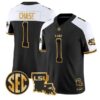 Ja'Marr Chase #1 LSU Tigers 2026 Louisiana Patch Gold All Stitched by My Store NCAA Football Jerseys