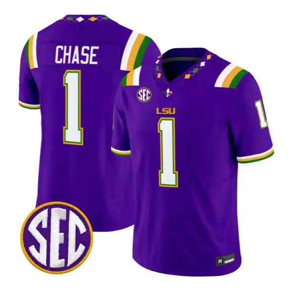 Ja'Marr Chase #1 LSU Tigers Jersey 2026 Mardi Gras Edition All Stitched 2 Ja'Marr Chase #1 LSU Tigers Jersey 2026 Mardi Gras Edition All Stitched by My Store NCAA Football Jerseys