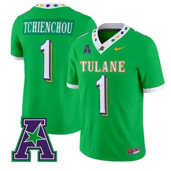 Jack Tchienchou #1 Tulane Green Wave Jersey 2026 City Edition Limited Stitched 1 Jack Tchienchou #1 Tulane Green Wave Jersey 2026 City Edition Limited Stitched by My Store NCAA Football Jerseys