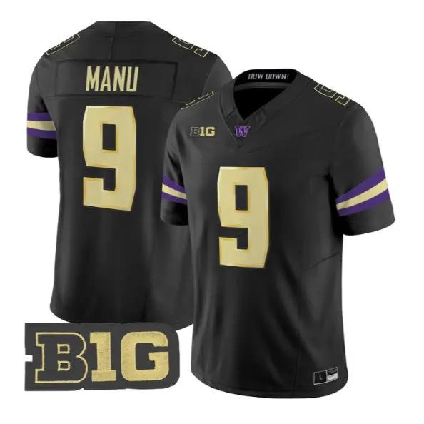 Jacob Manu #9 Washington Huskies Jersey 2026 Limited All Stitched by My Store NCAA Football Jerseys