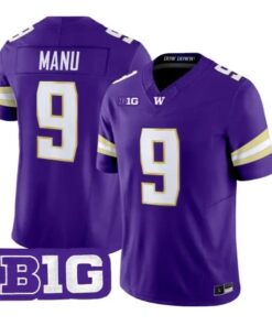 Jacob Manu #9 Washington Huskies Jersey 2026 Limited All Stitched by My Store NCAA Football Jerseys