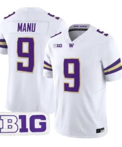 Jacob Manu #9 Washington Huskies Jersey 2026 Limited All Stitched by My Store NCAA Football Jerseys