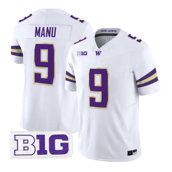 Jacob Manu #9 Washington Huskies Jersey 2026 Limited All Stitched by My Store NCAA Football Jerseys