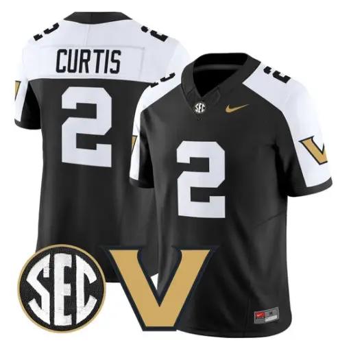 Jared Curtis Jersey #2 Vanderbilt Commodores 2026 Vapor V2 Stitched 1 Jared Curtis Jersey #2 Vanderbilt Commodores 2026 Vapor V2 Stitched by My Store NCAA Football Jerseys