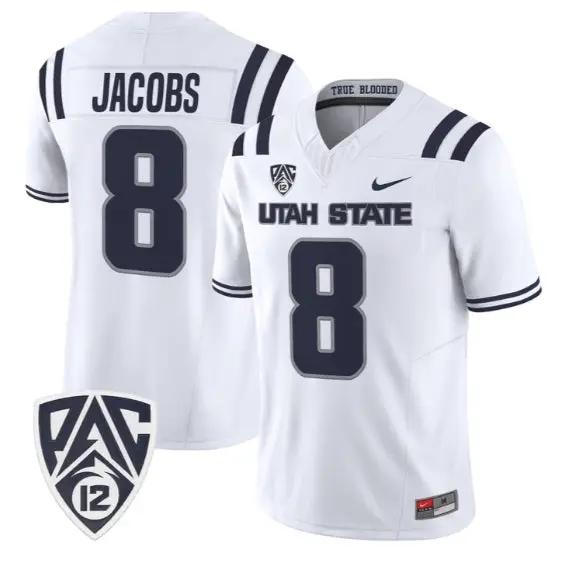 Javen Jacobs Jersey #8 Utah State Aggies 2026 Vapor Limited Stitched by My Store NCAA Football Jerseys