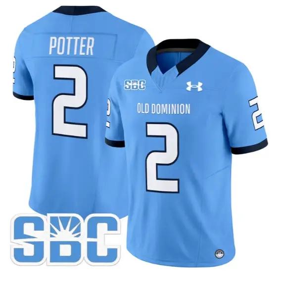 Jaxon Potter Jersey #2 Old Dominion Monarchs 2026 Limited All Stitched by My Store NCAA Football Jerseys