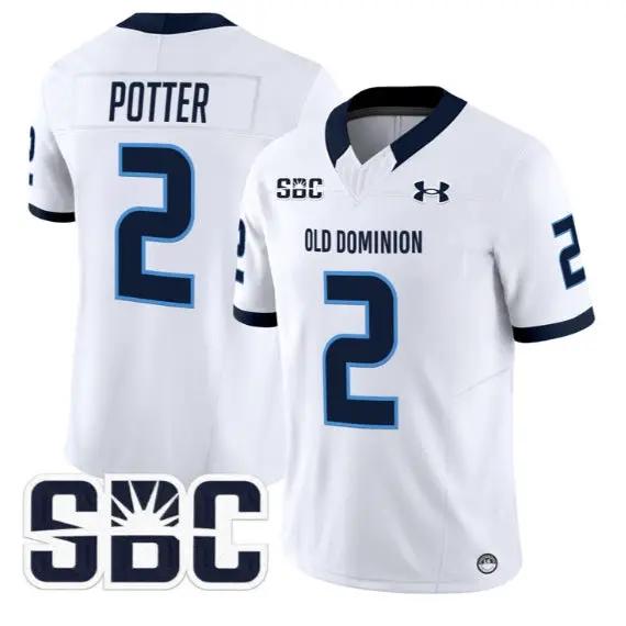 Jaxon Potter Jersey #2 Old Dominion Monarchs 2026 Limited All Stitched by My Store NCAA Football Jerseys