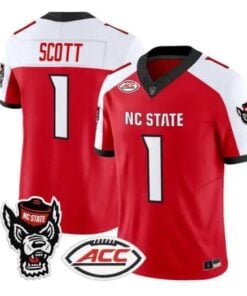 Jayden Duke Scott Jersey #1 NC State Wolfpack 2026 Limited Stitched by My Store NCAA Football Jerseys