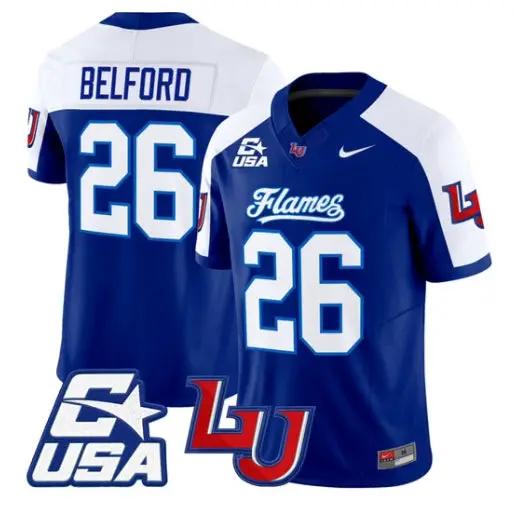 Jaylin Belford Jersey #26 Liberty Flames 2026 Vapor Limited Stitched 1 Jaylin Belford Jersey #26 Liberty Flames 2026 Vapor Limited Stitched by My Store NCAA Football Jerseys