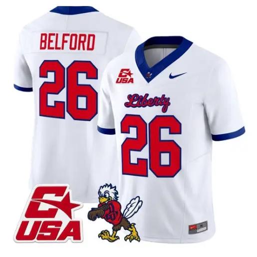 Jaylin Belford Jersey #26 Liberty Flames 2026 Vapor Limited Stitched 5 Jaylin Belford Jersey #26 Liberty Flames 2026 Vapor Limited Stitched by My Store NCAA Football Jerseys